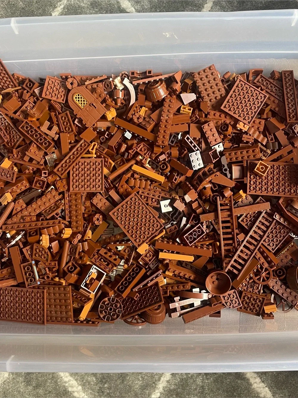 3+ Pounds Brown Lego Pieces, Assorted Pieces